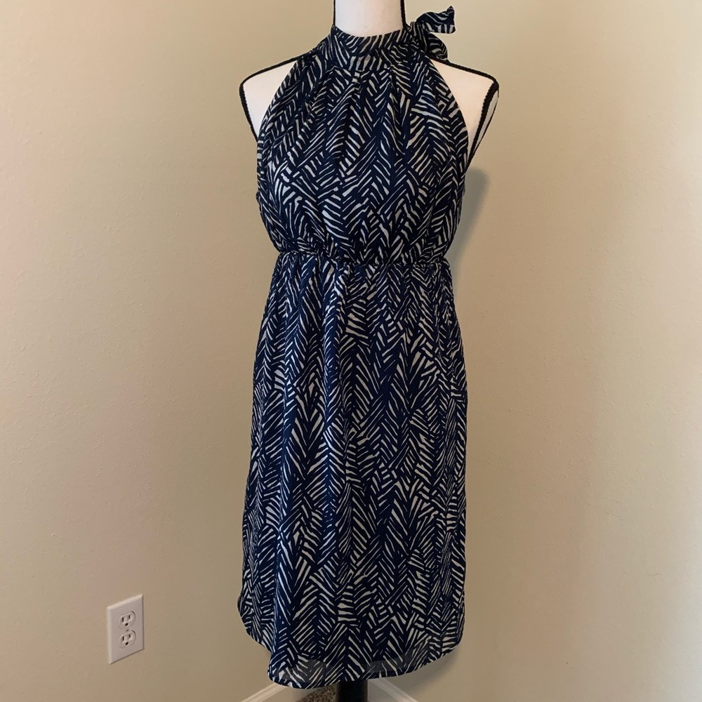 Blue and cream dress sz xs